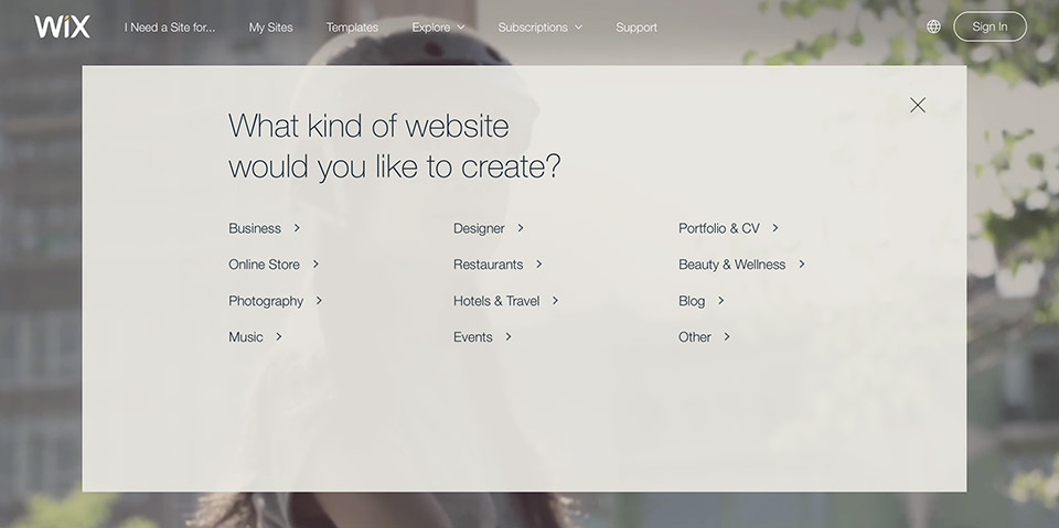 WiX rất thích hợp để tạo website giải trí, chia sẻ hình ảnh, âm nhạc
